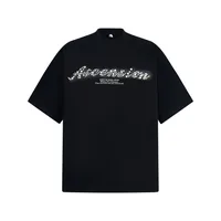 Jiayiku Men's  Summer New American Retro Fashion Brand Distinctive Pearl Embroidered Couple's Short-sleeved T-shirt sku image 4