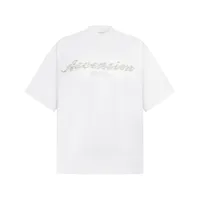 Jiayiku Men's  Summer New American Retro Fashion Brand Distinctive Pearl Embroidered Couple's Short-sleeved T-shirt sku image 2