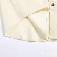 Jiayiku Men's  Summer American Style Antique Ins Trendy Cartoon Character Embroidered Corduroy Shirt Short Sleeve main image 4
