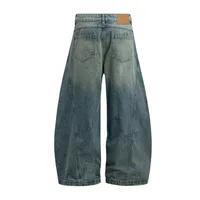 Jiayi Library Men's Clothing  American High Street Retro Ripped Washed Jeans Men's And Women's Vibe Machete Wide Leg Pants main image 4