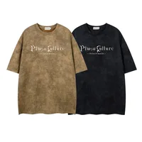 Jiayiku Men's  Summer American Street Dark Tide Brand Tee Old Printed Suede Short-sleeved T-shirt For Men main image 5