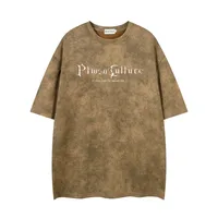 Jiayiku Men's  Summer American Street Dark Tide Brand Tee Old Printed Suede Short-sleeved T-shirt For Men sku image 3