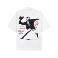 Jiayiku Men's Clothing  Summer American Street Hip-Hop Trendy Brand Tee Hip-Hop Cultural Shirt Dark T-Shirt Short-Sleeved Men sku image 3