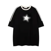 Jiayiku Men's  Summer New American Retro Fashion Brand Culture Shirt Five-pointed Star Printed Short-sleeved T-shirt For Men sku image 7