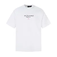 Jiayiku Men's  Summer American Retro Trendy Brand Culture Shirt Graffiti Printed Heavy Cotton Short-sleeved T-shirt sku image 1