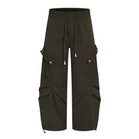 Jiayiku Men's  Spring American Retro Machete Pants Cargo Parachute Pants Hanging Sense Wide Leg Casual Pants sku image 6