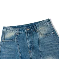 Jiayi Library Men's  American Vintage Washed Jeans Loose Profile Men's And Women's Vibe Scimitar Wide Leg Pants main image 4