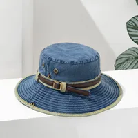 Unisex Casual Solid Color Flat Eaves Bucket Hat main image 3