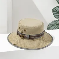 Unisex Casual Solid Color Flat Eaves Bucket Hat main image 5