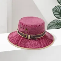 Unisex Casual Solid Color Flat Eaves Bucket Hat main image 7