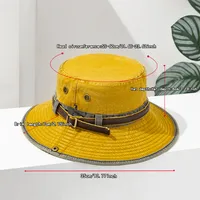 Unisex Casual Solid Color Flat Eaves Bucket Hat main image 2