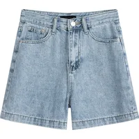 Summer New  Simple Casual High Waist A- Line Shorts Women's Loose All-match Denim Hot Pants Slimming Western Style main image 5