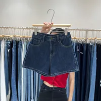Summer New  Simple Casual High Waist A- Line Shorts Women's Loose All-match Denim Hot Pants Slimming Western Style sku image 6