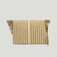 Handmade Woven Bag Crossbody Handbag Niche Bohemian Summer Beach Tassel Straw Woven Bag main image 3