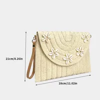 Hand-woven Clutch Bag  Summer New Shoulder Bag Women's  Fashion Crossbody Bag Straw Envelope Bag main image 2