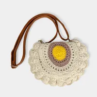 Fashion  Straw Small Round Bag Seaside Vacation Beach Shoulder Bag  Summer New Woven Crossbody Bag For Women main image 1