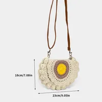Fashion  Straw Small Round Bag Seaside Vacation Beach Shoulder Bag  Summer New Woven Crossbody Bag For Women main image 2