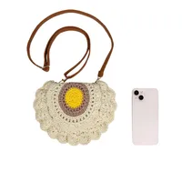 Fashion  Straw Small Round Bag Seaside Vacation Beach Shoulder Bag  Summer New Woven Crossbody Bag For Women main image 5