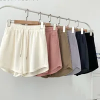 Sports Shorts Women's Waffle Casual All-match Home A- Line Pants Outer Wear Drawstring New High Waist Slimming Shorts main image 2