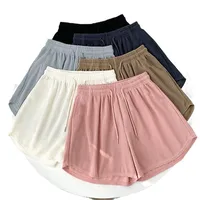 Sports Shorts Women's Waffle Casual All-match Home A- Line Pants Outer Wear Drawstring New High Waist Slimming Shorts main image 5