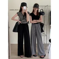 Ice Silk Yamamoto Pants Women's Summer Thin High Waist Slimming Wide Leg Pants Loose Straight Lazy Style Casual Pants main image 2