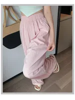 Ice Silk Yamamoto Pants Women's Summer Thin High Waist Slimming Wide Leg Pants Loose Straight Lazy Style Casual Pants sku image 4
