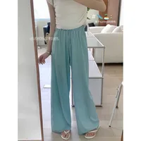Ice Silk Yamamoto Pants Women's Summer Thin High Waist Slimming Wide Leg Pants Loose Straight Lazy Style Casual Pants sku image 6