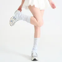 Summer Solid Color Women's Calf Socks With Slits, Stacked Socks, Thin Leg Warmers, Sock Covers main image 4