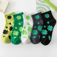 Polyester Cotton Material | Clover Stripe Printing | Soft And Comfortable Tube Socks, Casual Wear Essential sku image 1