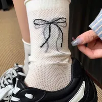 Wholesale  New New Ins Heel Bow Boneless Mid-Calf Socks Breathable Women's Socks Can Be Worn In All Seasons main image 2