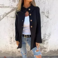 Autumn And Winter New  Women's Clothing   Lapel Long Sleeve Casual Cardigan Solid Color Knitted Jacket For Women main image 1