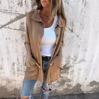 Autumn And Winter New  Women's Clothing   Lapel Long Sleeve Casual Cardigan Solid Color Knitted Jacket For Women main image 3