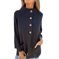 Autumn And Winter New  Women's Clothing   Lapel Long Sleeve Casual Cardigan Solid Color Knitted Jacket For Women main image 5