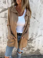 Autumn And Winter New  Women's Clothing   Lapel Long Sleeve Casual Cardigan Solid Color Knitted Jacket For Women sku image 8