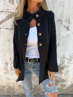 Autumn And Winter New  Women's Clothing   Lapel Long Sleeve Casual Cardigan Solid Color Knitted Jacket For Women sku image 12