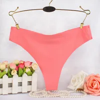 Foreign Trade Export Women's Underwear One-piece Seamless Low Waist Sexy Women's Thong T Pants Cotton Crotch Factory Wholesale main image 3