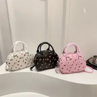 Cute Cherry Print Baseball Bag  New Handbag Women's High-End Style Shoulder Bag Commuter Crossbody Bag main image 1