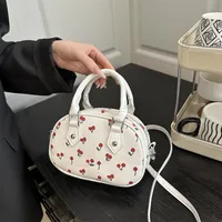 Cute Cherry Print Baseball Bag  New Handbag Women's High-End Style Shoulder Bag Commuter Crossbody Bag main image 2