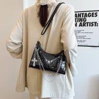Subculture Dark Punk Armpit Bag Women's Bag Skull Shoulder Bag Y2K Sexy Chain Crocodile Pattern Crossbody Bag main image 2