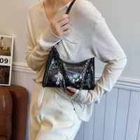 Subculture Dark Punk Armpit Bag Women's Bag Skull Shoulder Bag Y2K Sexy Chain Crocodile Pattern Crossbody Bag main image 3