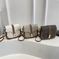 Retro Lock  Summer New One-Shoulder Cross-Body Saddle Bag Large Capacity Printed Fashion Simple Ins Casual main image 1