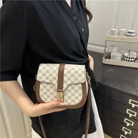 Retro Lock  Summer New One-Shoulder Cross-Body Saddle Bag Large Capacity Printed Fashion Simple Ins Casual main image 4