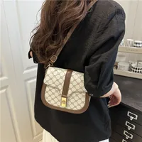 Retro Lock  Summer New One-Shoulder Cross-Body Saddle Bag Large Capacity Printed Fashion Simple Ins Casual main image 5