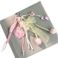 Dopamine Flower Miu Series Bag Charm Girly Heart Colorful Woven Rope Bag Pendant Creative Car Keychain Versatile main image 5