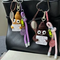 Cute Hot-Selling Funny Poop Shape Wool Handmade Crocheted Bag Backpack Pendant Mobile Phone Keychain Car Hanging main image 1