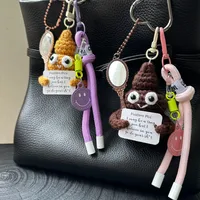Cute Hot-Selling Funny Poop Shape Wool Handmade Crocheted Bag Backpack Pendant Mobile Phone Keychain Car Hanging main image 2