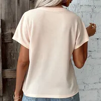 Women's T-shirt Short Sleeve T-Shirts Braid Casual Elegant Classical Solid Color main image 5