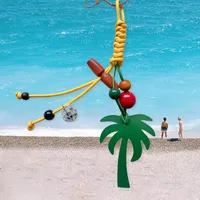 Original Hand-Woven Rope Coconut Tree Bag Pendant Keychain Dopamine Color Accessories main image 1