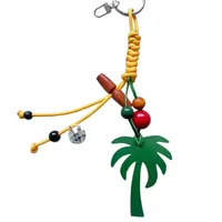 Original Hand-Woven Rope Coconut Tree Bag Pendant Keychain Dopamine Color Accessories main image 5