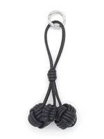 Handmade DIY Contrast Color Miu Series Woven Cherry Pu Leather Double Spherical Bag Hanging Hanging Piece Pendant Key Chain Accessories sku image 1